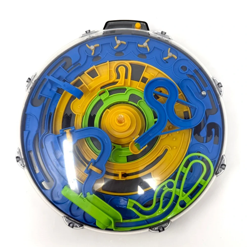 Spin Master Perplexus Go Spiral 3D Maze Ball Puzzle Game Blue Yellow Green